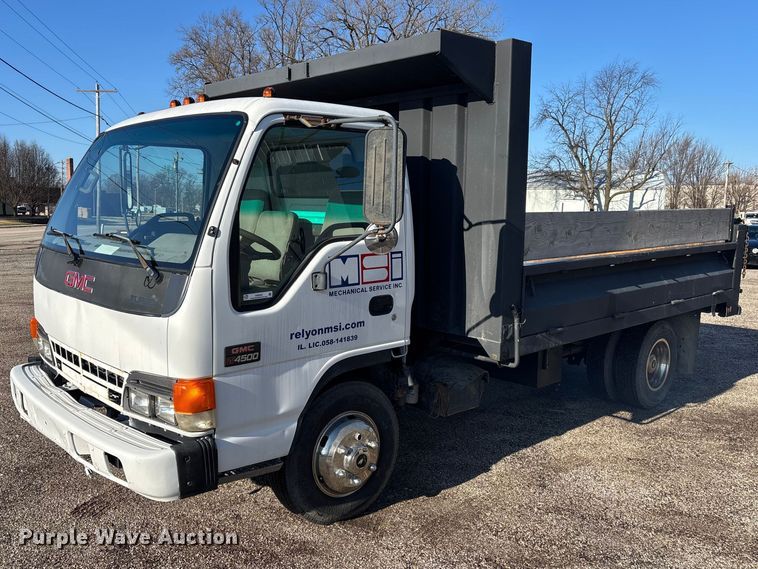 2002 GMC W4500 dump flatbed truck - EM5023