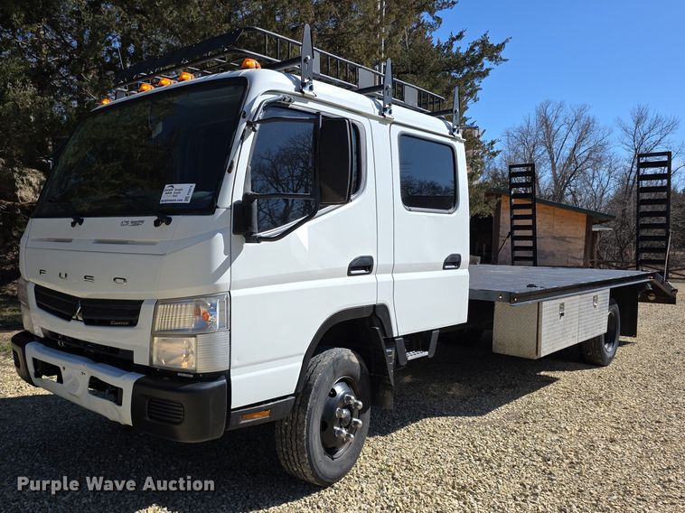 2012 Mitsubishi Fuso FE160 Crew Cab flatbed truck - FI0878