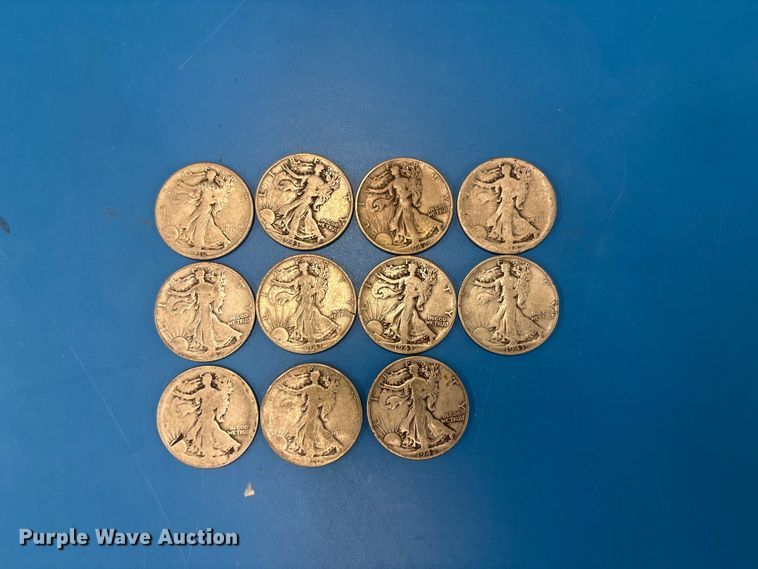 (11) Lady Walking Liberty half dollar coins - FB8718