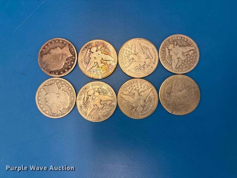 (8) Barber half dollar coins - FB8719