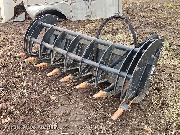 Heavy Grass Fork Grapple 78 in skid steer grapple bucket - EO7197