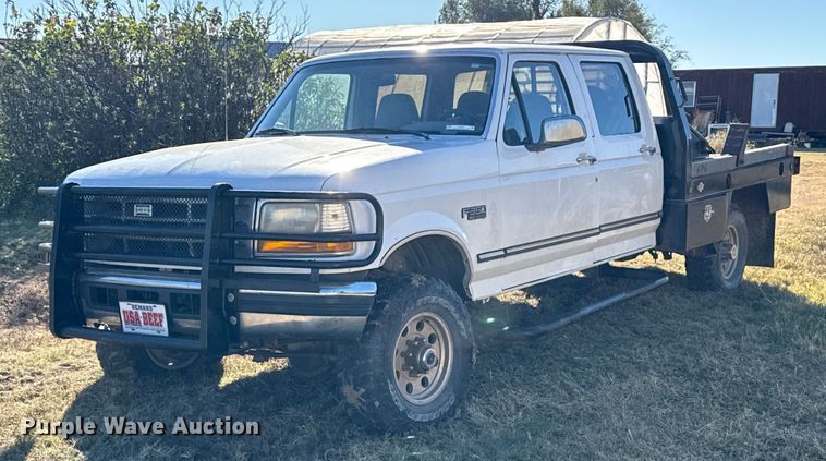 1996 Ford F350 XL Crew Cab bale bed pickup truck - EP0871