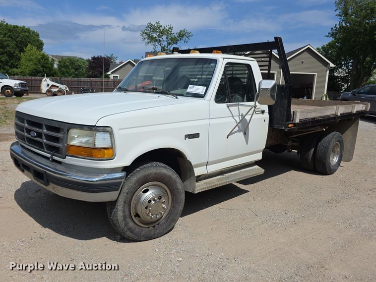 1997 Ford F450 dump flatbed truck - FH6040