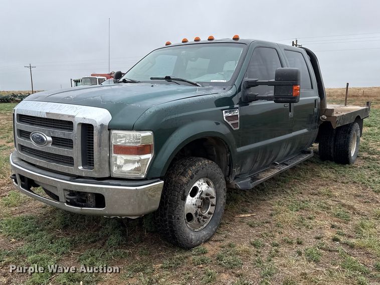 2008 Ford F350  Super Duty Crew Cab dump flatbed pickup truck - FB6495