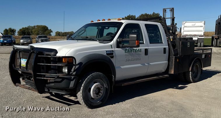2008 Ford F450 XL Super Duty Crew Cab flatbed truck - EM2464