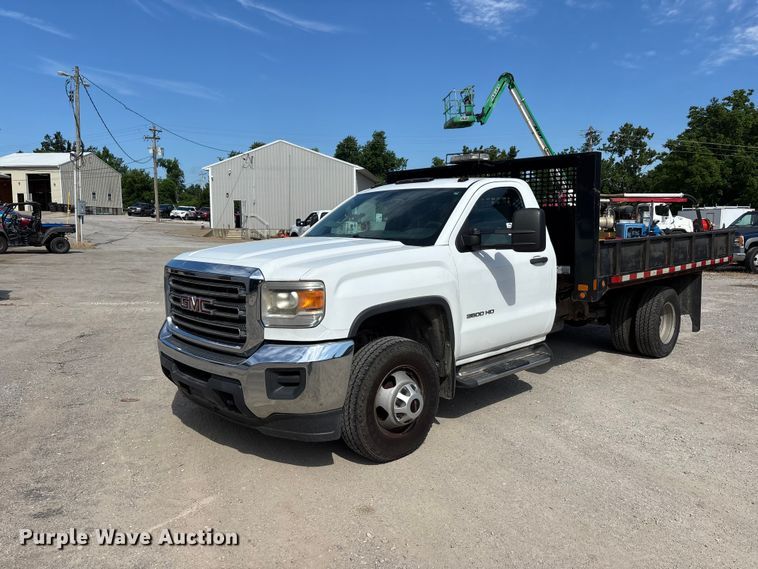 2015 GMC Sierra 3500HD dump flatbed pickup truck - DV4354