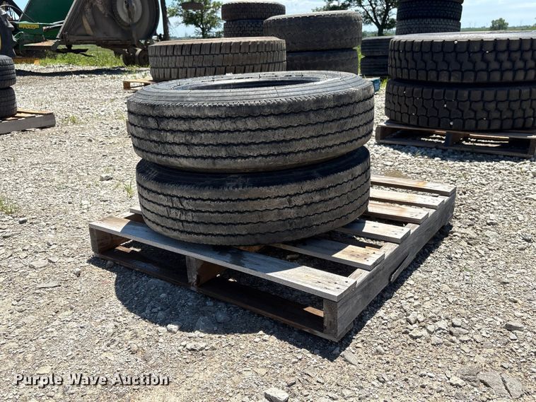(2) Rainier ST R525 215/75R17.5 tires - EI5877