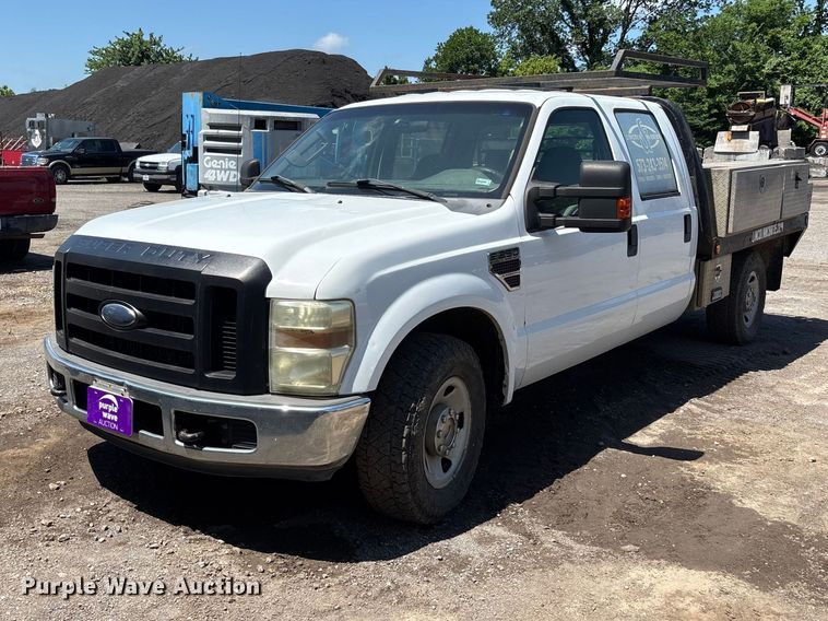 2008 Ford F250 XL Super Duty Crew Cab flatbed pickup truck - ER3039