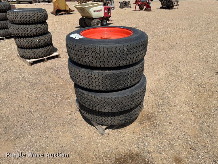 (4) Bridgestone R250 255/70R22.5 tires and wheels - DQ0051
