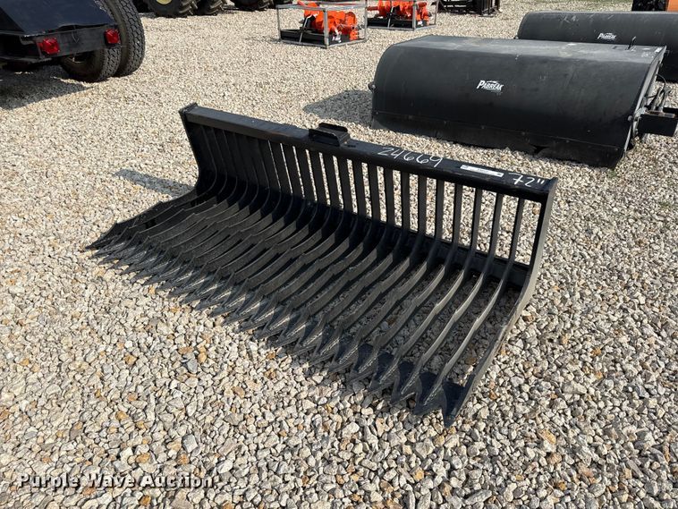 72" W skid steer rock bucket - EX2117