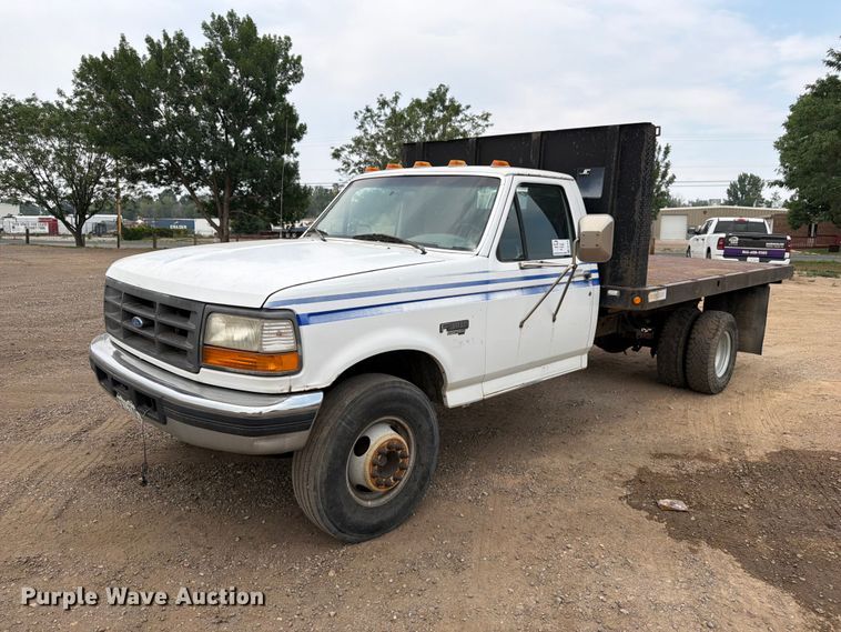 1996 Ford F450 Super Duty dump flatbed truck - FM7578
