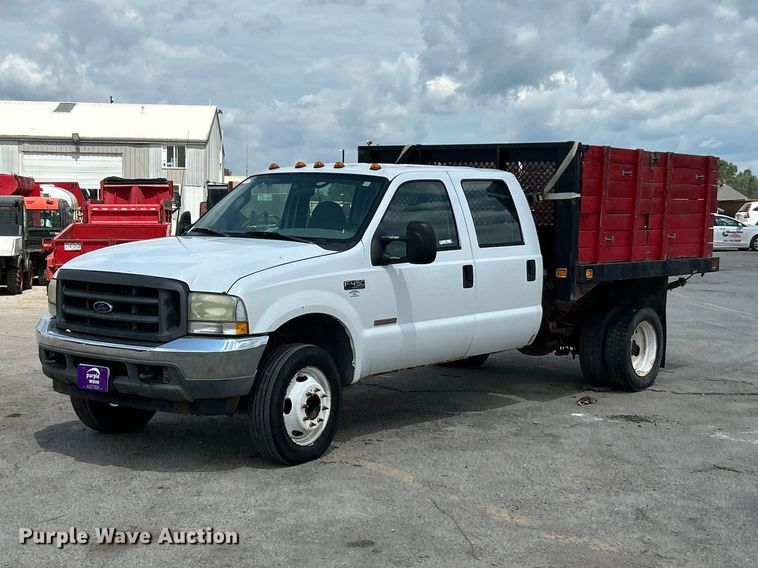 2003 Ford F450 Super Duty XL Crew Cab dump flatbed truck - FT6095