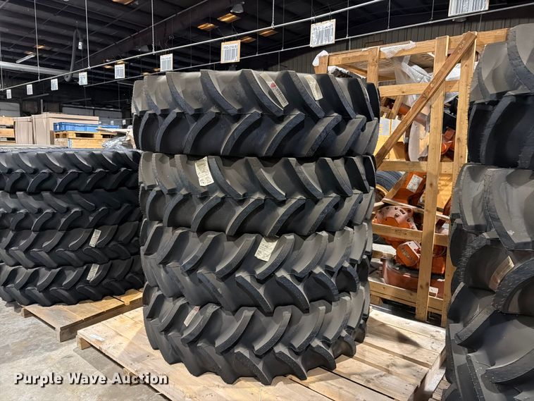(4) Goodyear LSW480/70R46 tires and wheels - EU5857