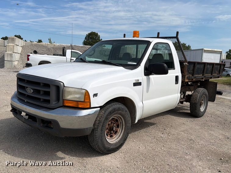 2000 Ford F250 Super Duty XL dump flatbed pickup truck - NF9514