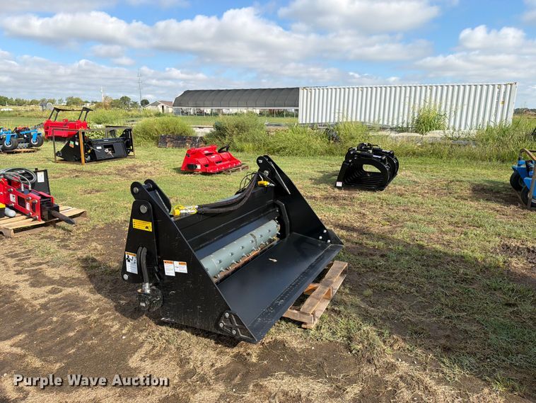 Raytree RPRB72 skid steer 6-in-1 power rake bucket - EX4268