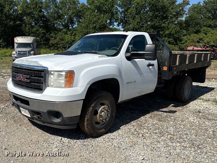 2014 GMC Sierra 3500HD dump flatbed pickup truck - EV6194