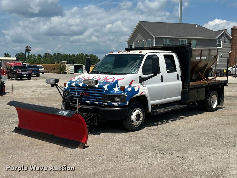 2007 GMC C5500 Crew Cab dump flatbed truck - FT6085
