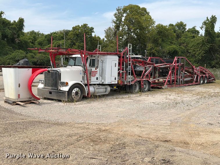 2007 Peterbilt 379 car carrier truck with car carrier trailer - FT6345