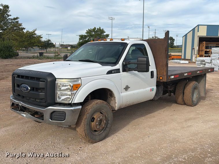 2013 Ford F350 Super Duty dump flatbed pickup truck - FT6833