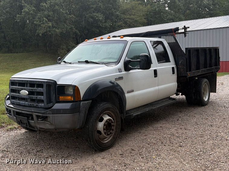 2007 Ford F450 Super Duty Crew Cab dump flatbed truck - FU4724
