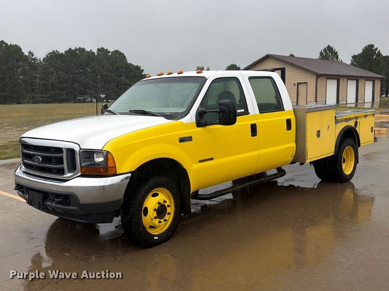 1999 Ford F450 Crew Cab flatbed truck - EI7759