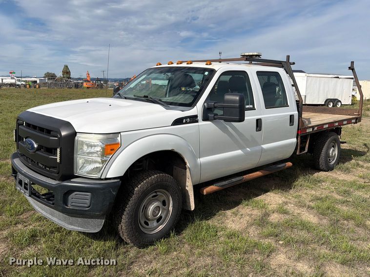 2012 Ford F350 Super Duty Crew Cab dump flatbed pickup truck - FT6835