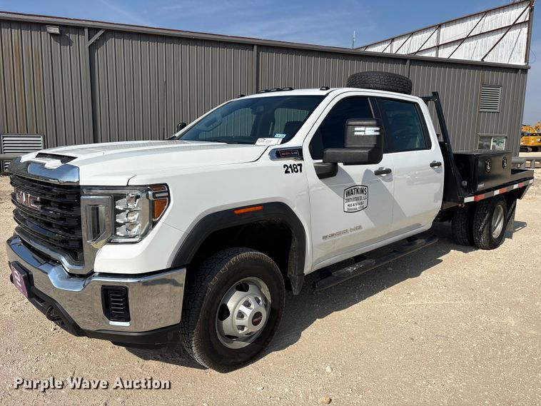 2021 GMC Sierra 3500 Crew Cab flatbed pickup truck - FN3754